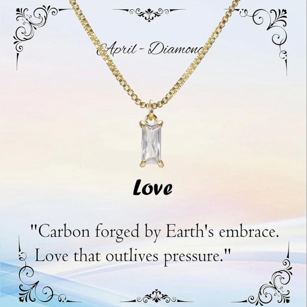 April Birthstone Pendant Necklace - Picture 4 of 4